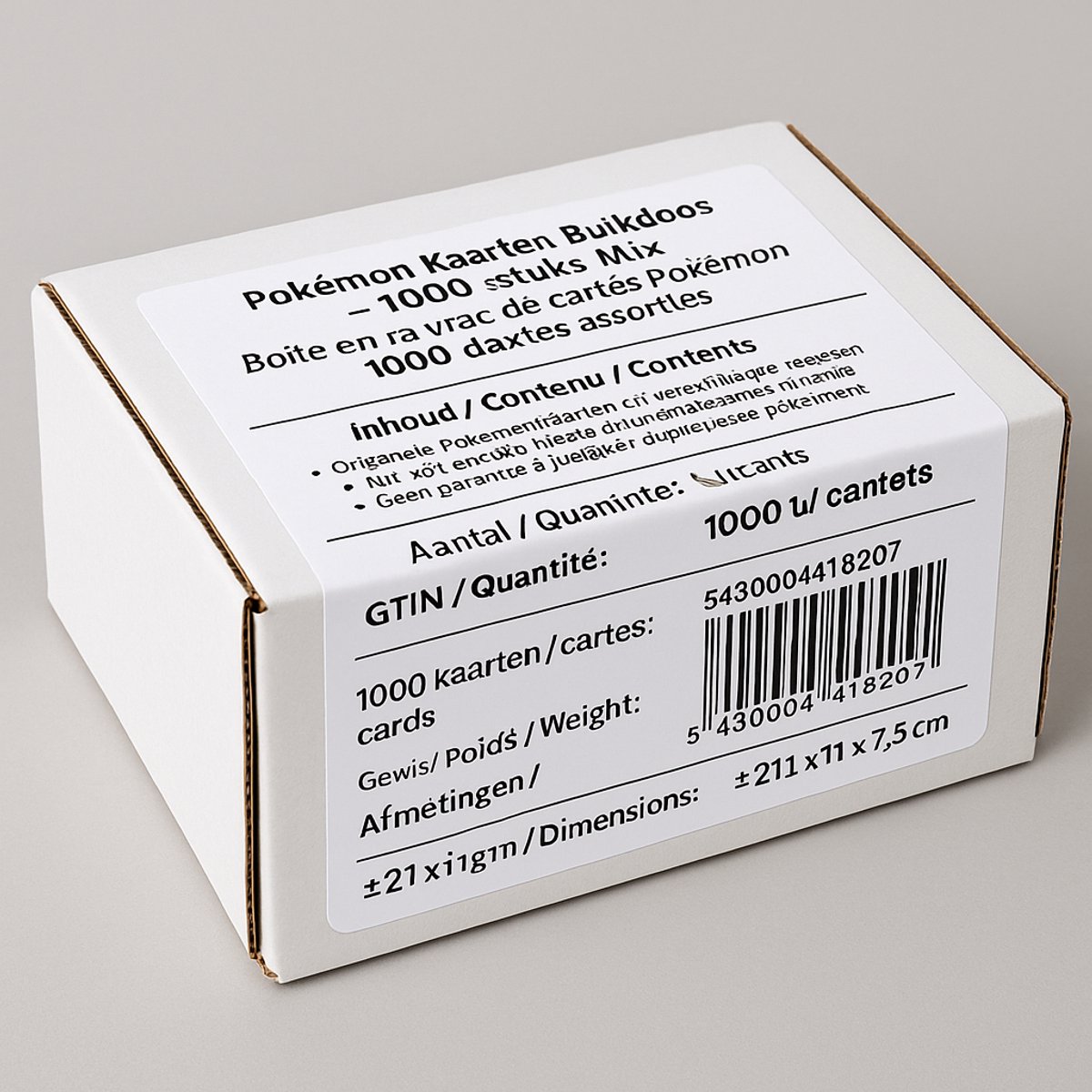 DRX : Pokémon Bulkdoos – 1000 stuks Kaarten Mix - various sets. - GS1 approved.