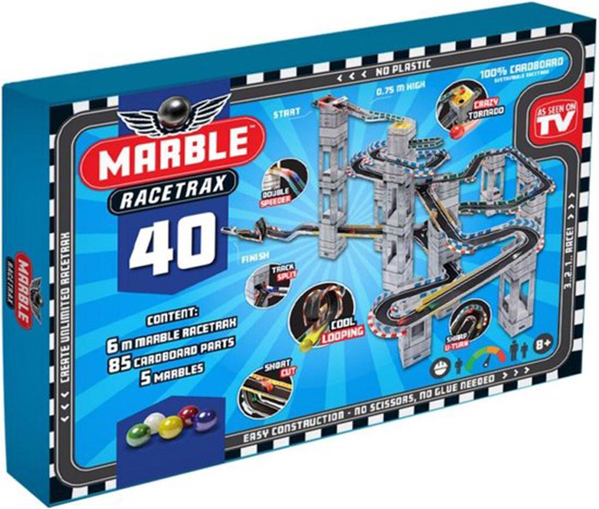 DW4Trading Marble Racetrax 40 - Racebaan - Knikkerbaan Set - 40 Sheets - 6 Meter