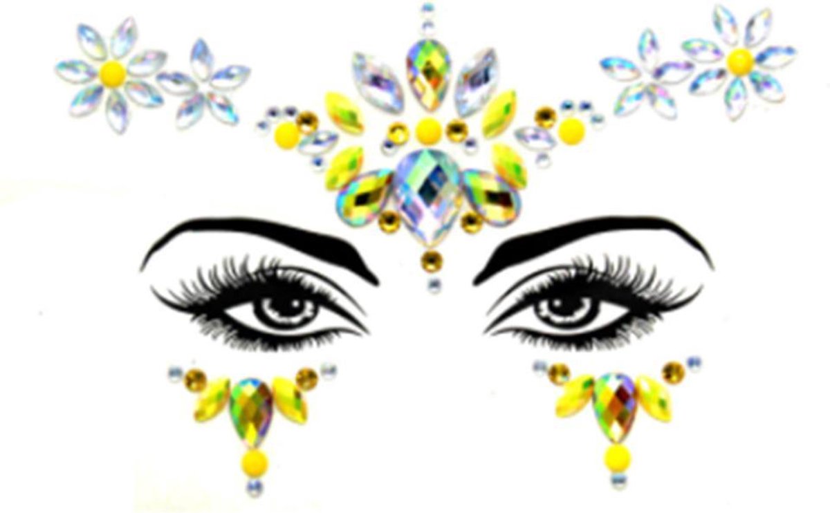 DW4Trading® Gezichtsversiering decoratie crystal 4