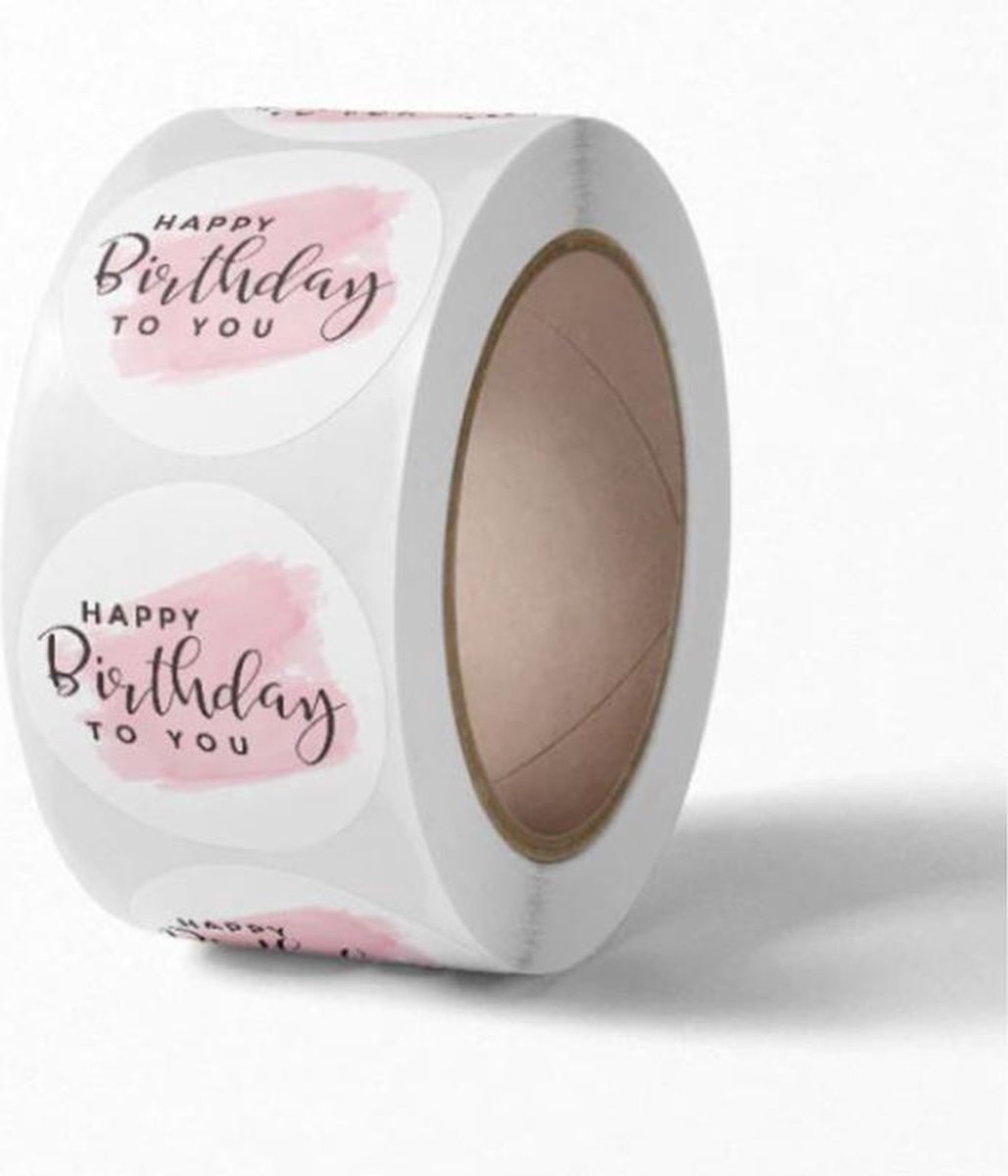 DW4Trading® Stickerrol happy birthday C 2,5 cm 500 stuks