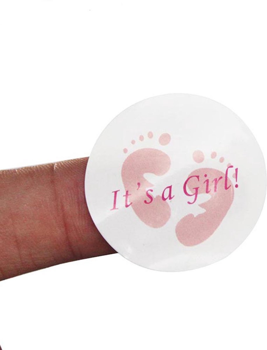 DW4Trading® Stickervel Its a girl 3 cm 100 stuks roze