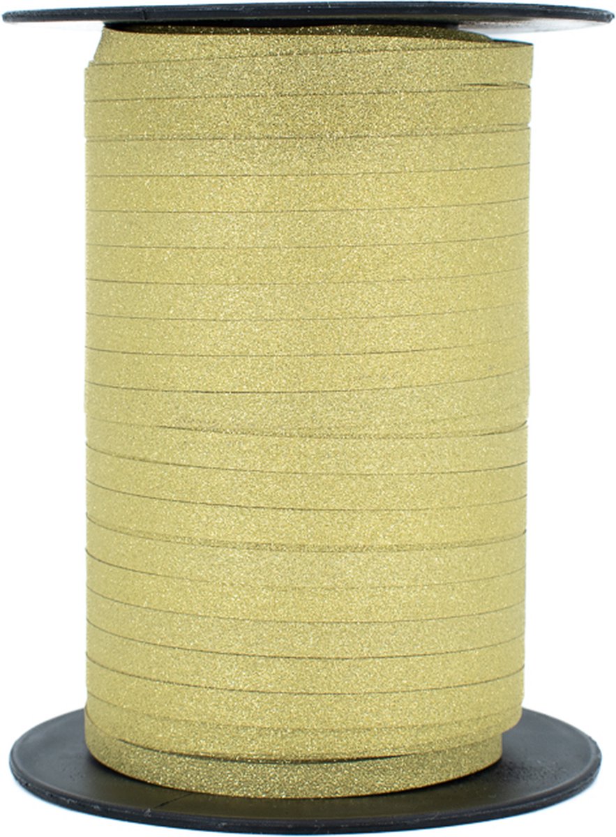 Glitter krullint goud - 151 meter cadeau lint