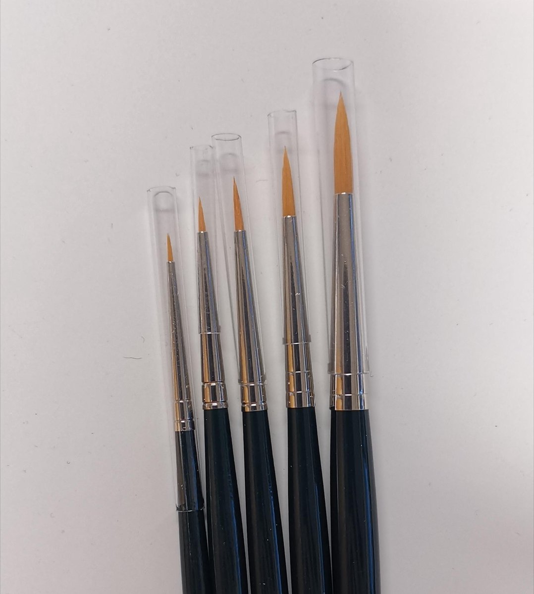   penselen rond aquarel- of acrylverf modelbouw set rond serie 1570 nr : -10, -3, 0, 2 en 4
