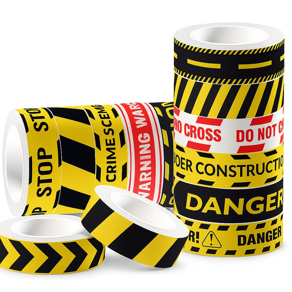   Washi tape - Washi-tapes Waarschuwing - Afplaktape - Bullet Journal Accesoires - Masking tape - Hobby Markeringstape