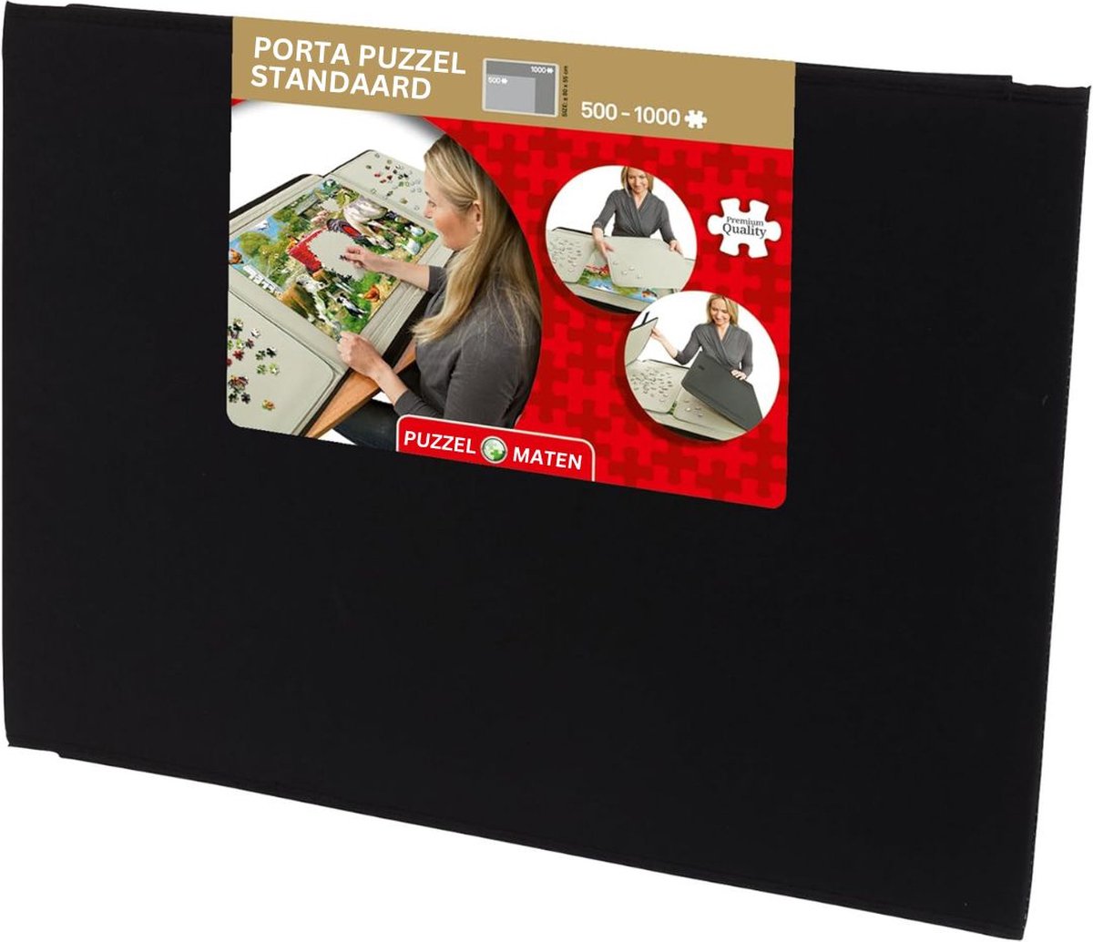 DailySuppliess Puzzelkoffer voor 1000stukjes - Puzzelmap - Puzzelmat - Puzzelbord - 85x65cm - Zwart