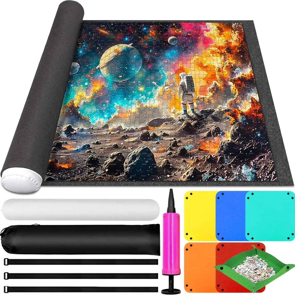 DailySuppliess® Puzzelmat voor 3000 stukjes - Puzzelmap met accessoires - Puzzelbord - Puzzelmatten - Puzzelmat Volwassenen en kinderen - Geschikt voor puzzel van 3000 stukjes - Zwart