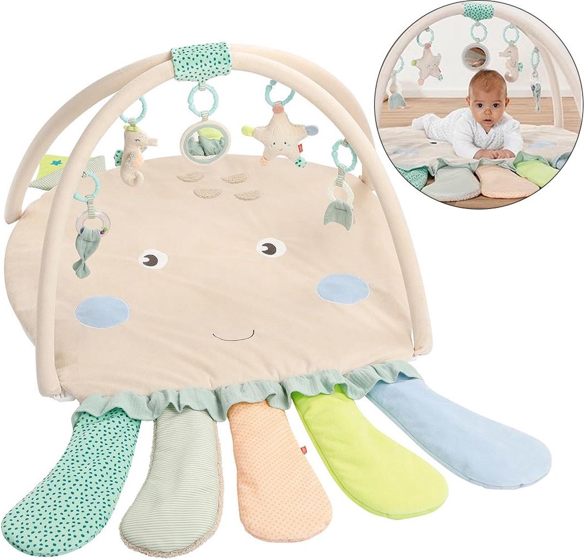 DailySupplies® Baby Speelkleed Met Boog - Babyspeelgoed 0 Jaar - Kinderspeelgoed 1 Jaar - Speelmat - Babygym met Ligkussen