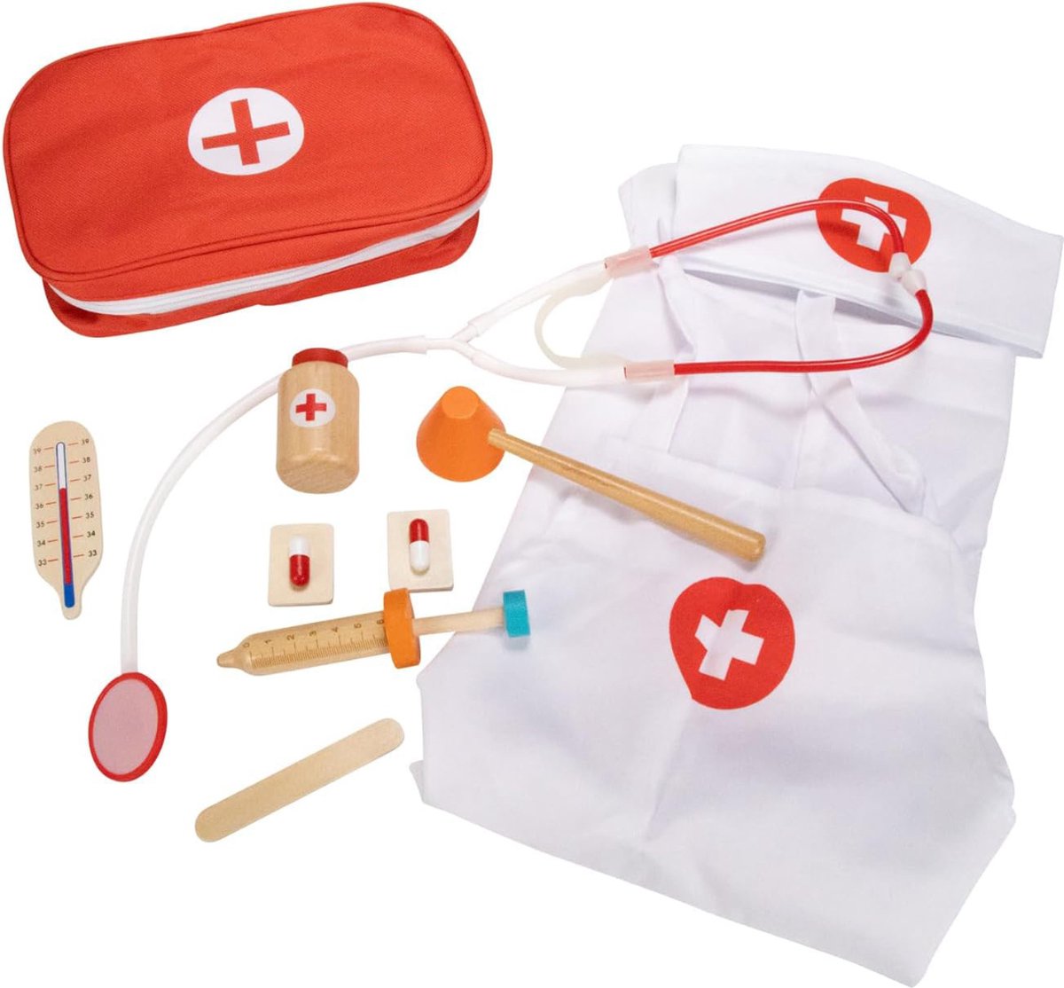 DailySupplies® Dokterset Speelgoed - Kinderspeelgoed voor Jongens en Meisjes - Rood met Wit