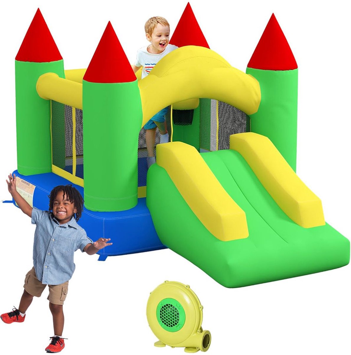   Hoge Kwaliteit Springkasteel - Opblaasbaar Springkasteel - Springkussen voor Kinderen - max 85KG - 226x178x132cm