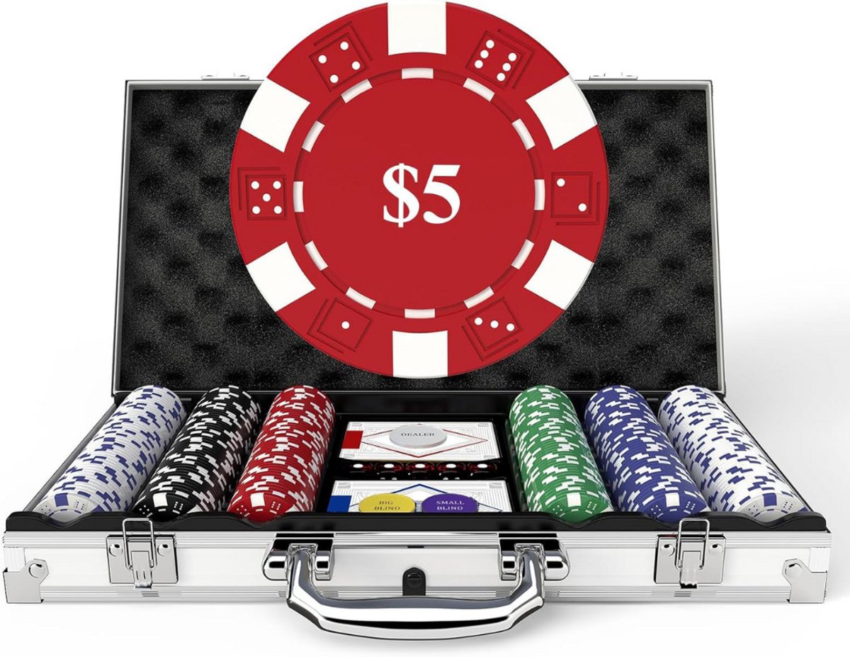   -  s - Pokermat - Pokertafel met Chips