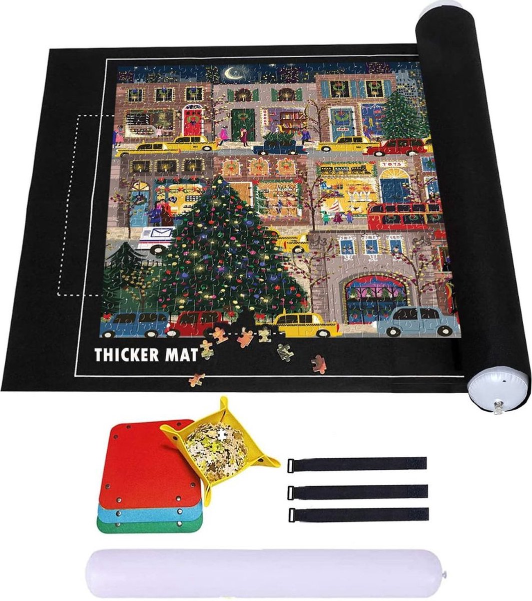 DailySupplies® Puzzelkoffer voor 1500stukjes - Puzzelmap - Puzzelmat - Puzzelbord - 115x65cm - Zwart