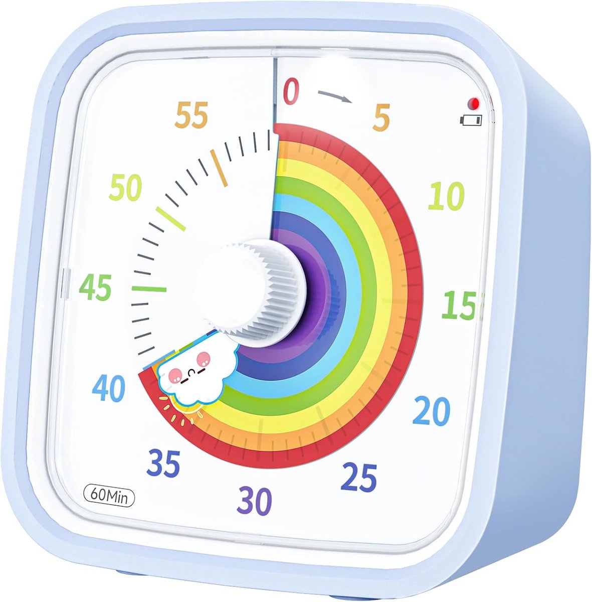 Daity 1 stuk - Visuele timer, regenboogschijf 60 minuten afteltimer, geschikt voor kinderen en volwassenen, stille tool voor tijdbeheer