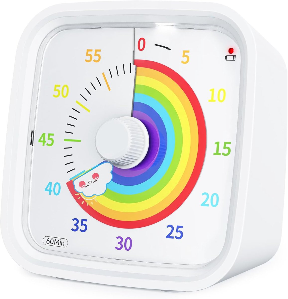 Daity 1 stuk - Visuele timer, regenboogschijf 60 minuten afteltimer, geschikt voor kinderen en volwassenen, stille tool voor tijdbeheer