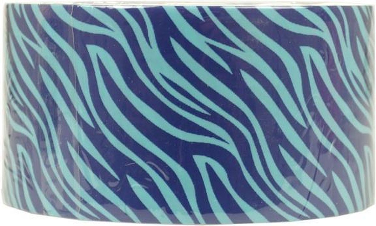 Decoratieve tape van 4,8 cm breed, ZEBRA BLAUW geschikt voor 101 doeleinden ! Lengte 5 m1