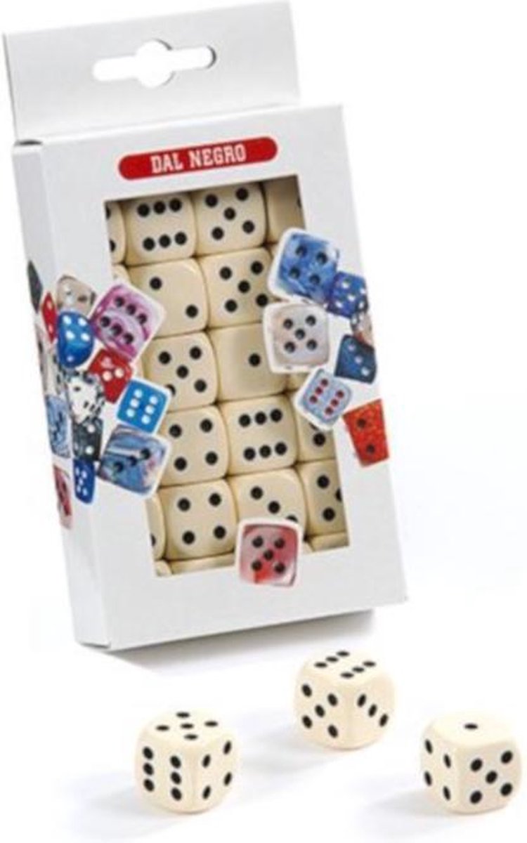 Dal Negro Dobbelsteenset 1,8 Cm Wit/zwart 24 Stuks