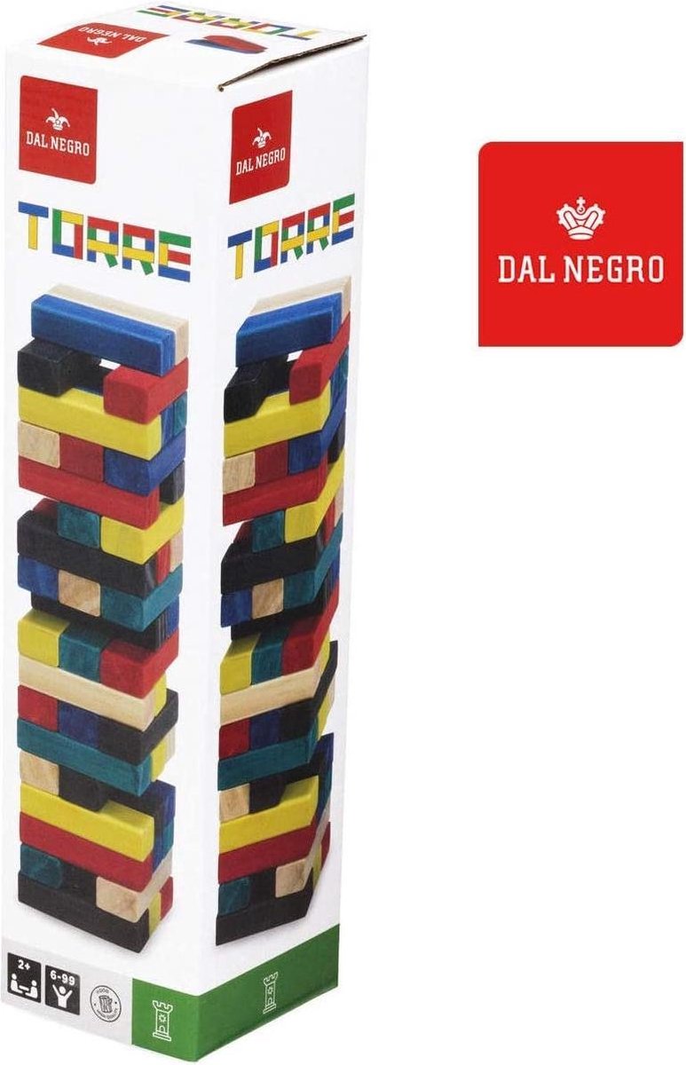 Dal Negro Jenga Met Hamer 7,5 Cm Hout Wit 3-delig