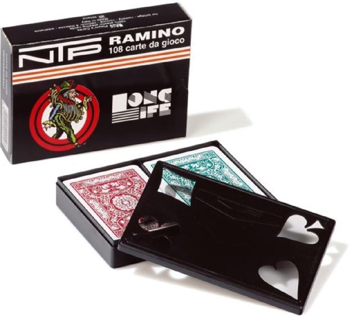 Dal Negro Speelkaarten Ramino Floreale Karton Rood/blauw 2-delig