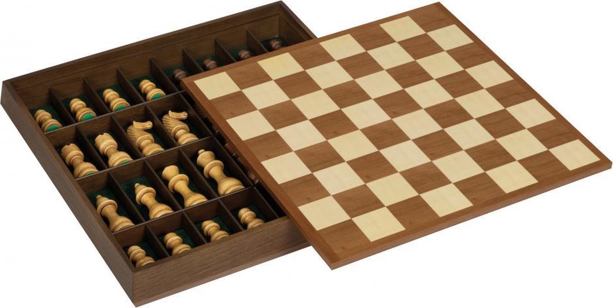 klassiek schaakspel 49 x 48,3 duralbaster bruin