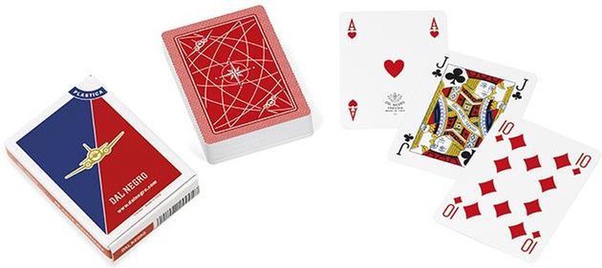 speelkaarten Aereo Club 8,8 x 6,3 cm PVC rood 55-delig