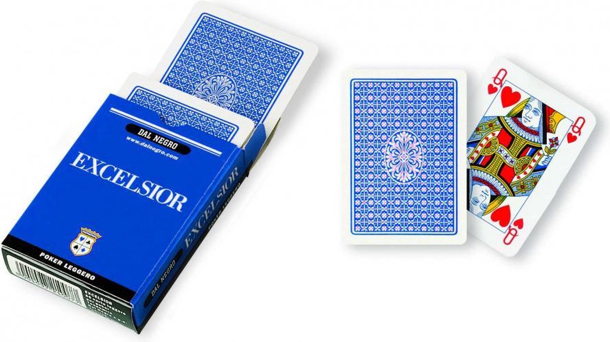 speelkaarten Excelsior A1 88 mm karton blauw 55-delig