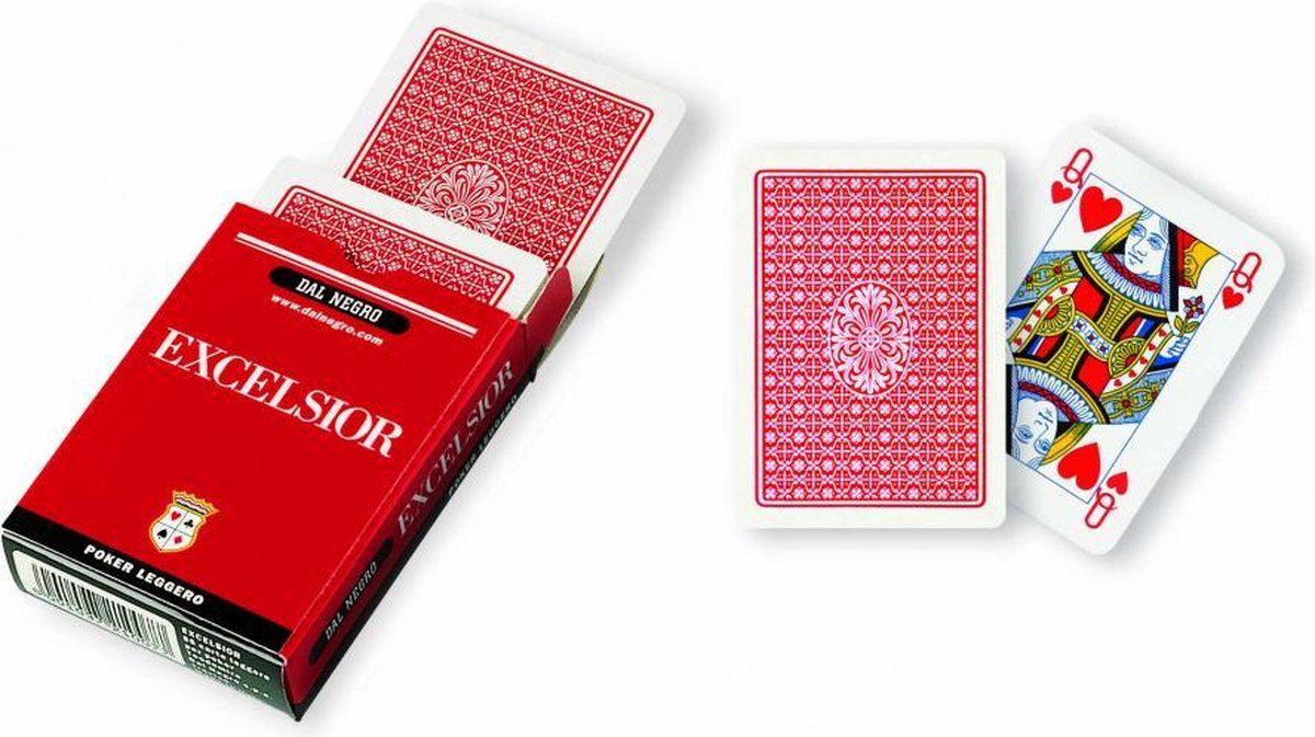 speelkaarten Excelsior A1 88 mm karton rood 55-delig