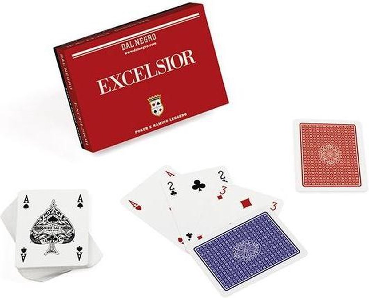 speelkaarten Excelsior Ramino karton rood 110-delig