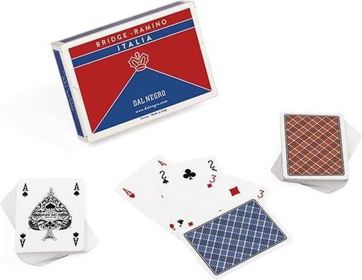speelkaarten Italy Ramino karton rood/blauw 110-delig