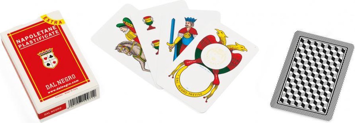 speelkaarten Napoletane Extra karton rood 40-delig