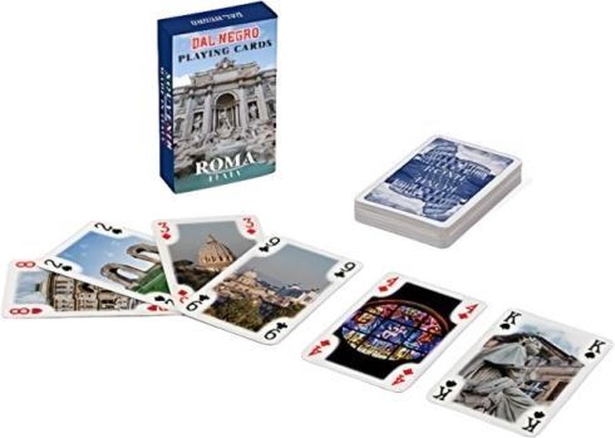 speelkaarten Roma karton blauw 56-delig