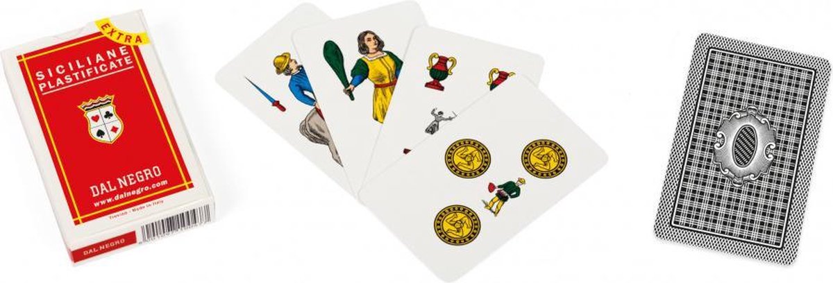 speelkaarten Siciliane Extra karton rood 40-delig