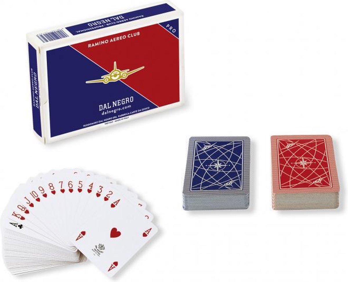 speelkaarten double-deck 8,8 x 6,3 cm PVC blauw/rood