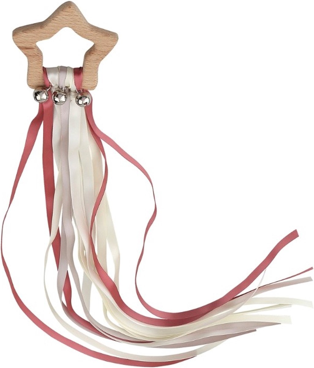 Babyrammelaar-Kinderspeelgoed-Montessori-Babyspeelgoed- Baby-Speelgoed-Roze- Bijtspeelgoed-