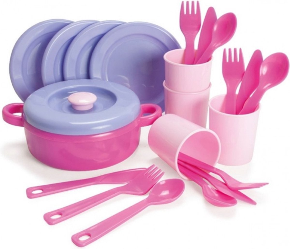 Dantoy - Dinner set, Pink (4397)