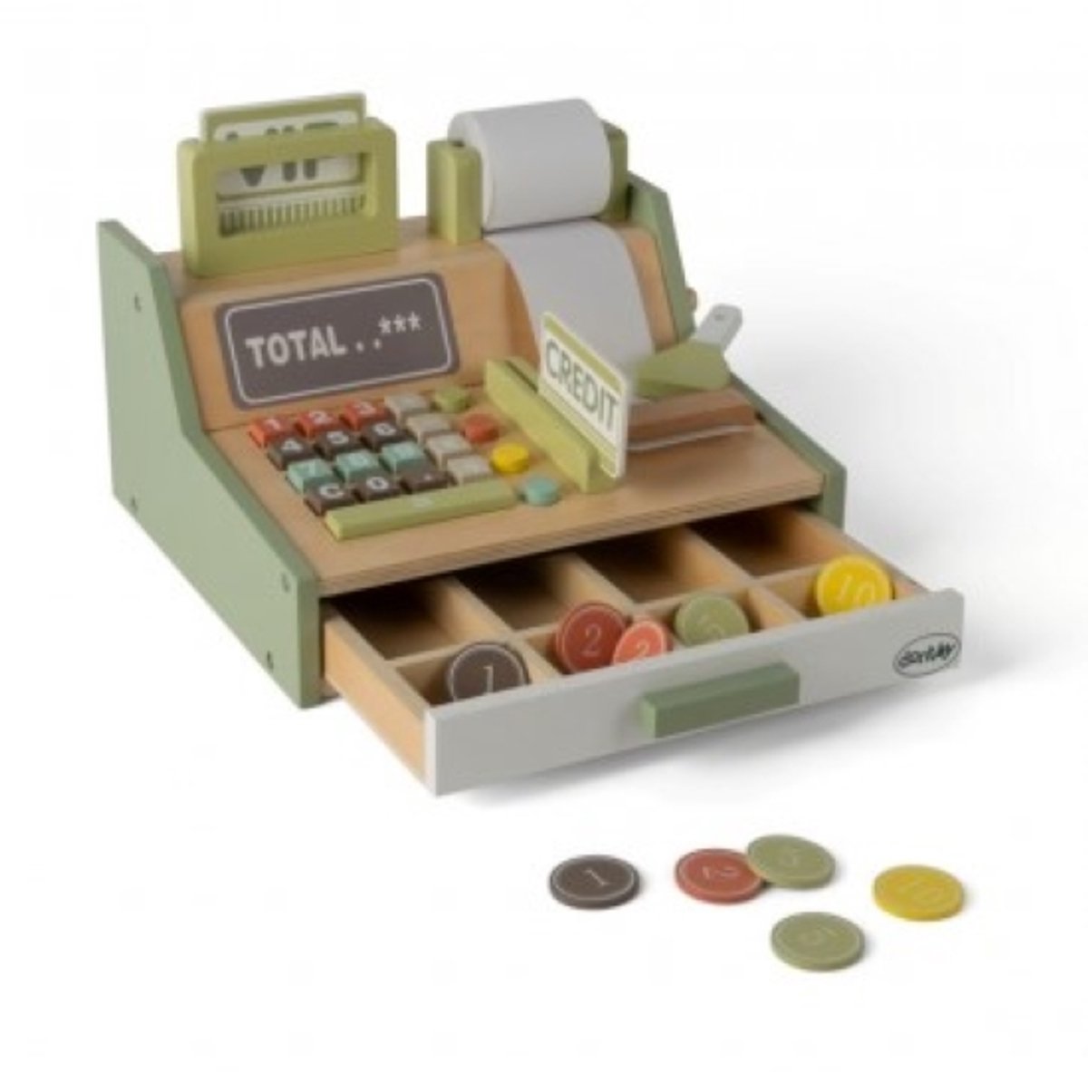 Dantoy - Houten speelgoedkassa 17 dlg