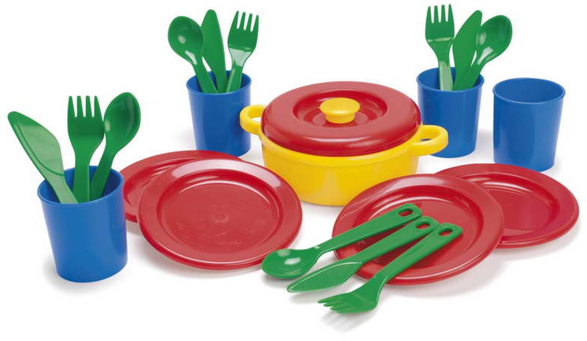 Dantoy eetservies kinderservies 22-delig multicolor speelgoed.