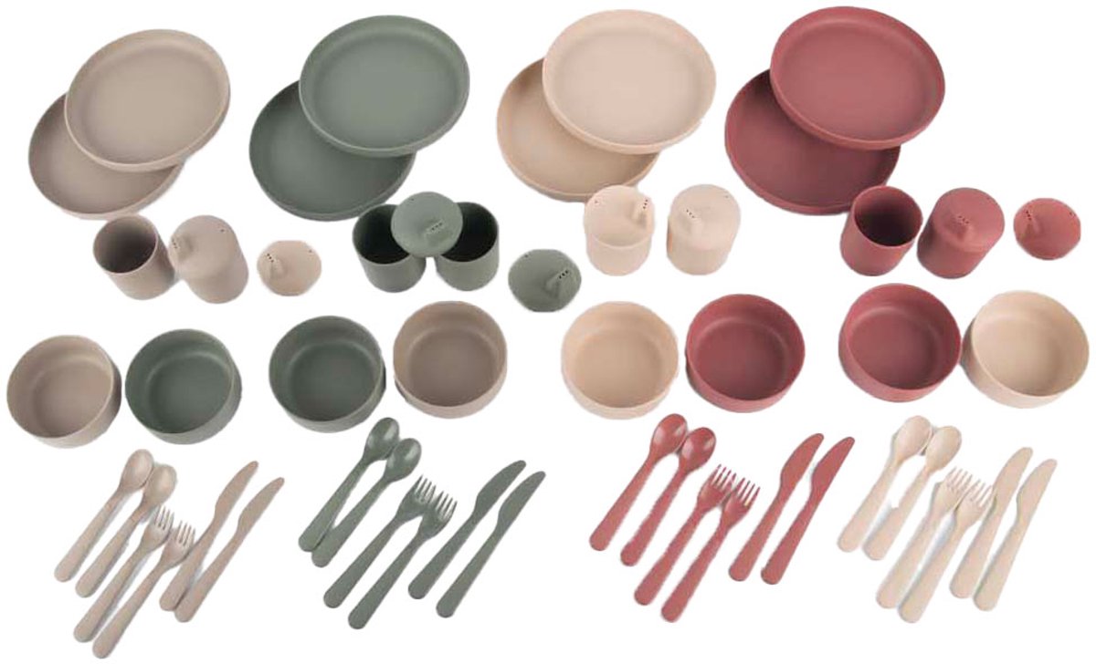   serviesset speelgoed BIOplastic 56-delig duurzaam kleurrijk.