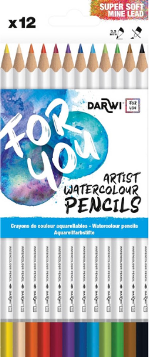 DFY Aquarel Kleurpotloden – Set van 12 Kleuren