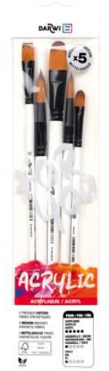 Darwi set van 5 medium penselen