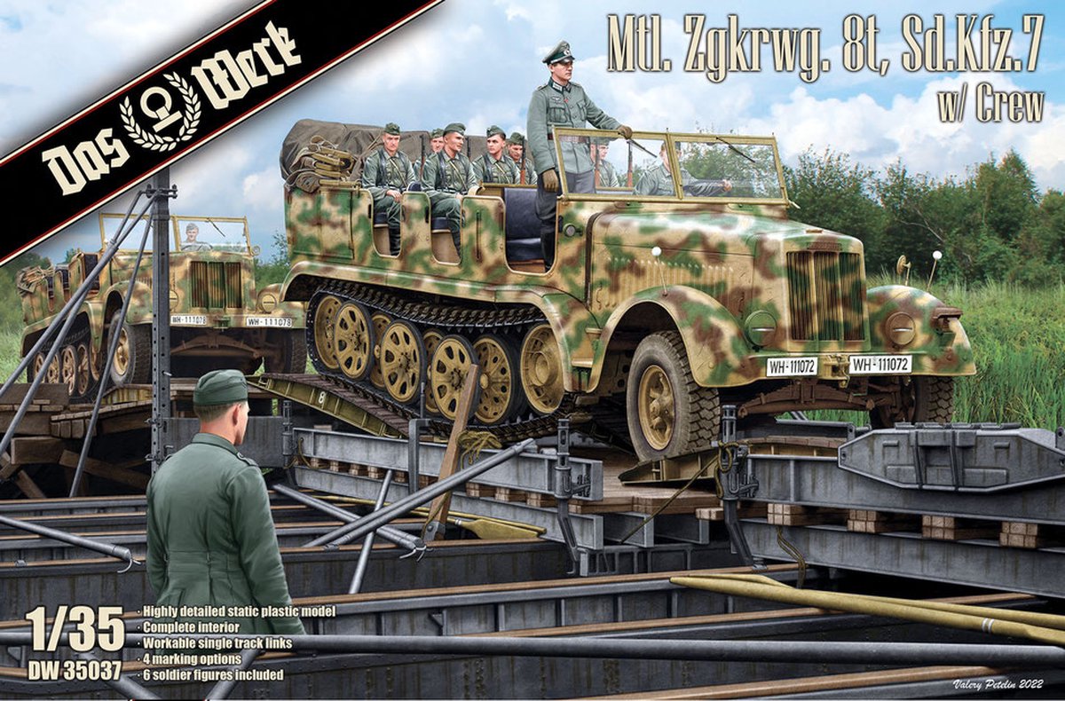 1:35 Das Werk 35037 Mtl. Zgkrwg. 8t, Sd.Kfz. 7 w/Crew Plastic kit