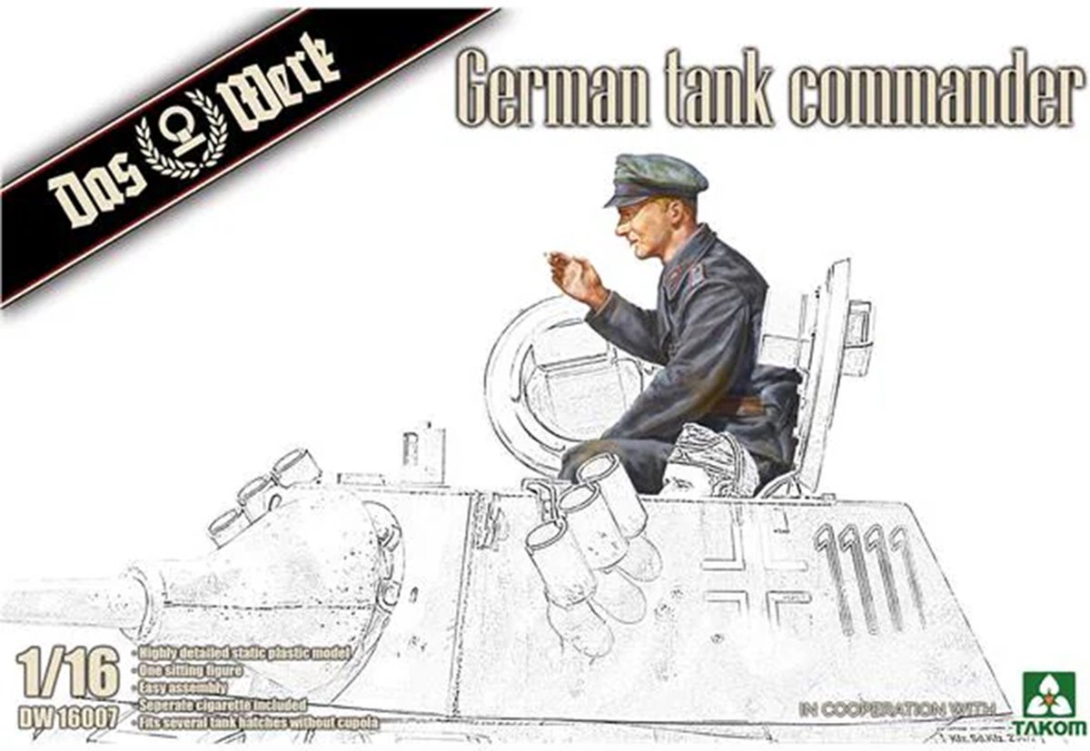 Das Werk Modelbouwpakket Militaire voertuigen - 16007 Duitse Tankcommandant - WWII Figuur Plastic - 1:16 -