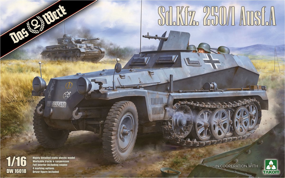 Das Werk Modelbouwpakket Militaire voertuigen - 16018 Sd.Kfz. 250/1 Ausf. A - Militair Voertuig Plastic - 1:16 -