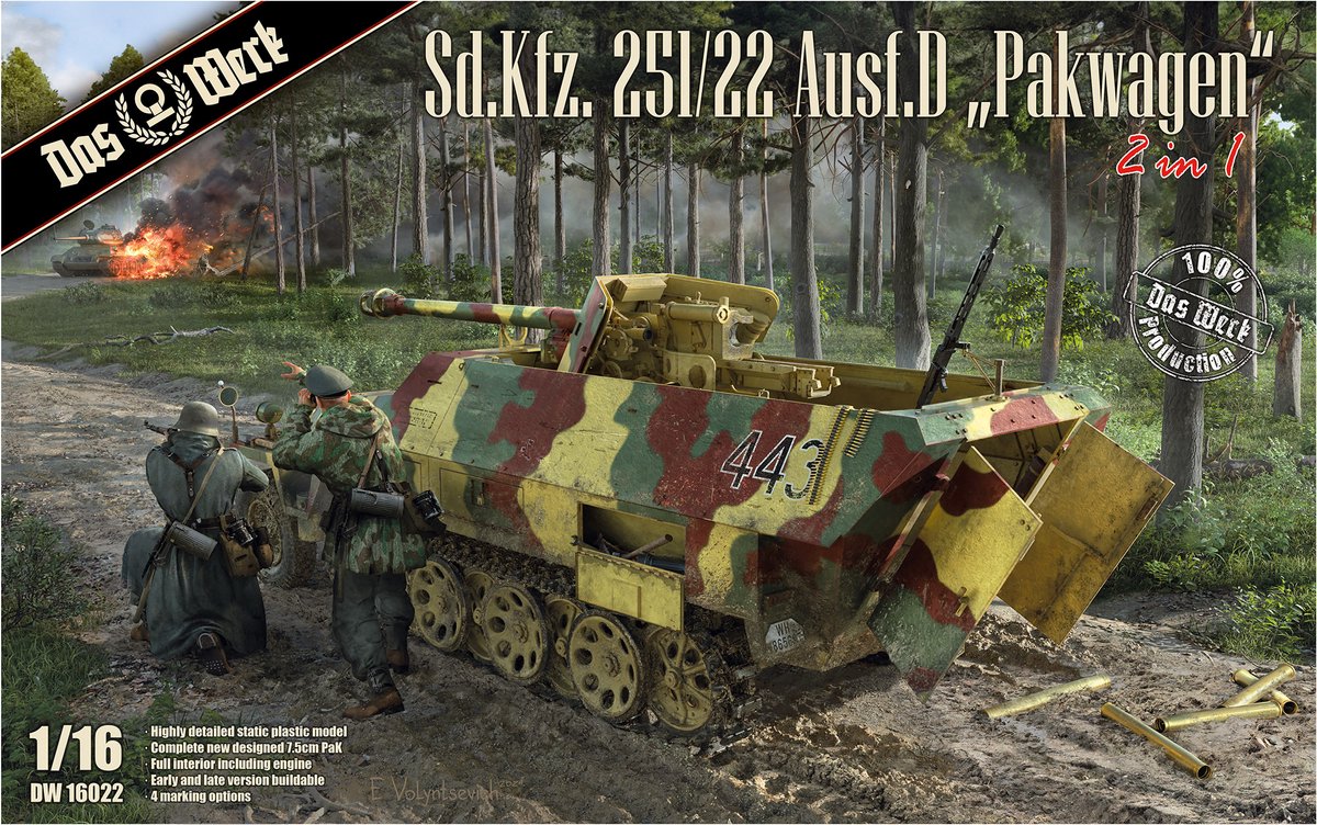Das Werk Modelbouwpakket Militaire voertuigen - 16022 Sd.Kfz. 251/22 Pakwagen - Militair Voertuig Plastic - 1:16 -