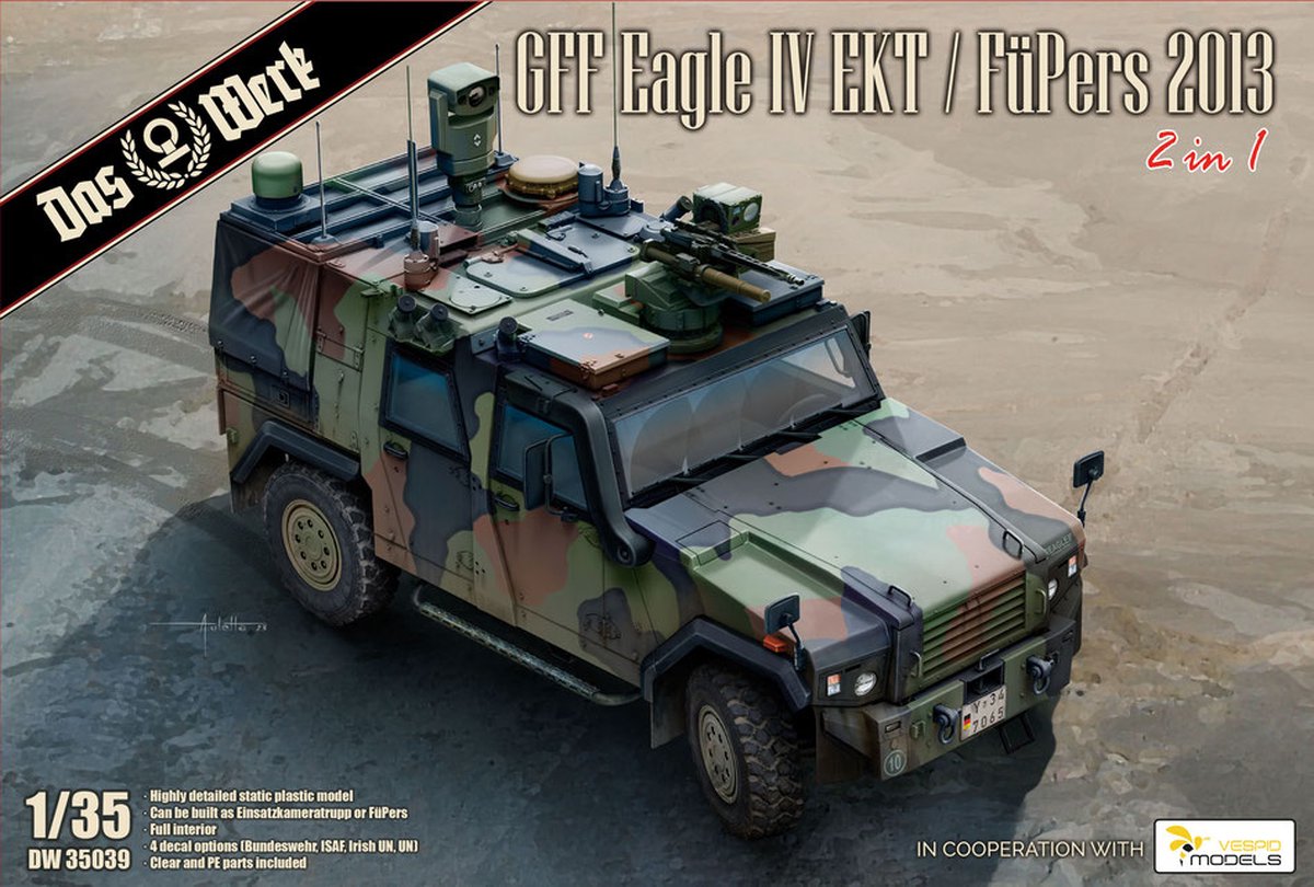 Das Werk Modelbouwpakket Militaire voertuigen - 35039 Mowag Eagle - GFF Eagle IV EKT / FüPers 2013 - Militair Voertuig Plastic - 1:35 -