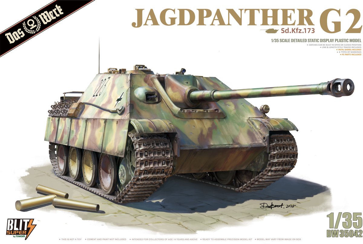 Das Werk Modelbouwpakket Militaire voertuigen - 35042 Jagdpanther G2 - Sd.Kfz. 173 - Tankjager Plastic - 1:35 -