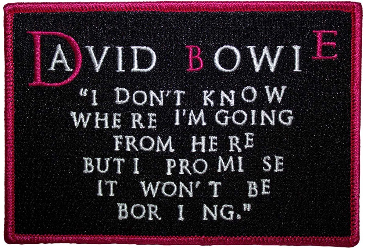 David Bowie - I Don?t Know Where Im Going Patch - Zwart