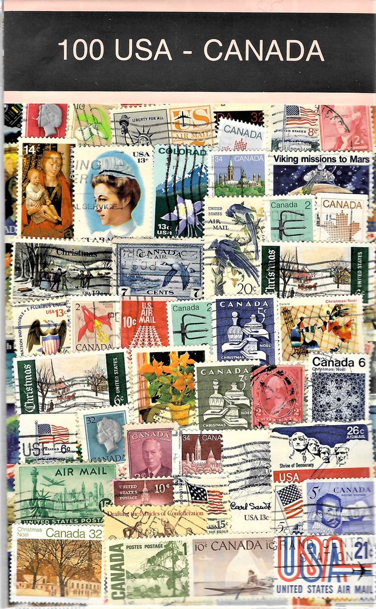 Postzegelpakket - 100 verschillende postzegels USA - Canada