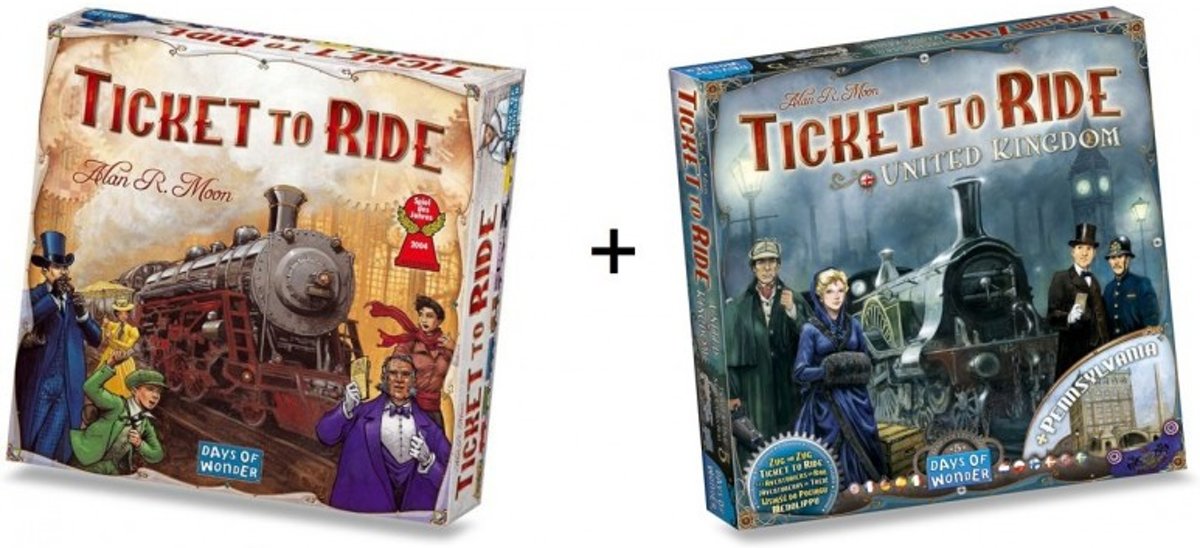 Spel - Ticket to Ride USA met uitbreiding Map Collection - UK/Pennsylvania - Combi Deal