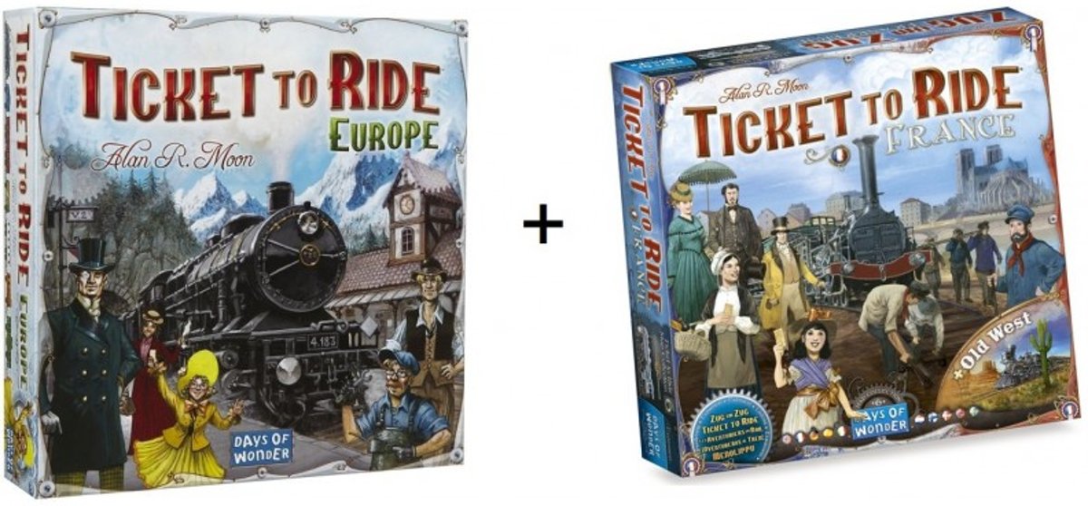 Spel - Ticket to ride Europe / Europa met uItbreiding Map Collection - France / Old West - Combi Deal