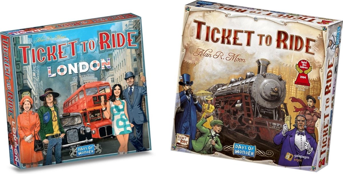 Ticket to Ride Spellenbundel - 2 stuks - USA (Basisspel) & Uitbreiding Londen
