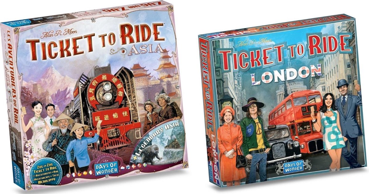 Ticket to Ride Spellenbundel - 2 stuks - Uitbreidingen - Londen & Azië
